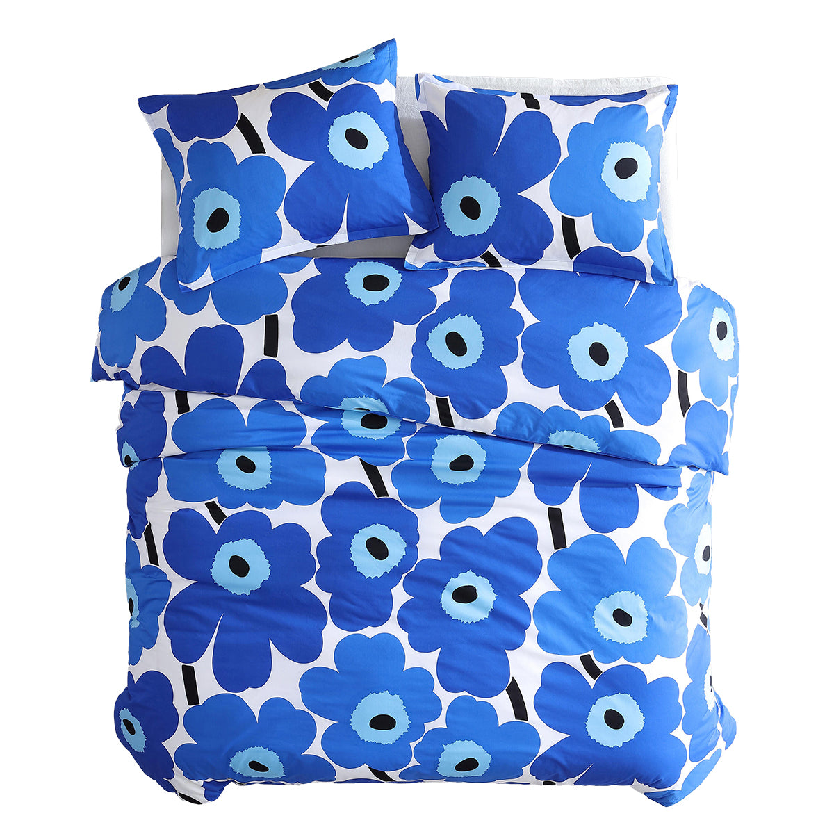Marimekko Unikko Blue Full / Queen Duvet Cover Set - Marimekko