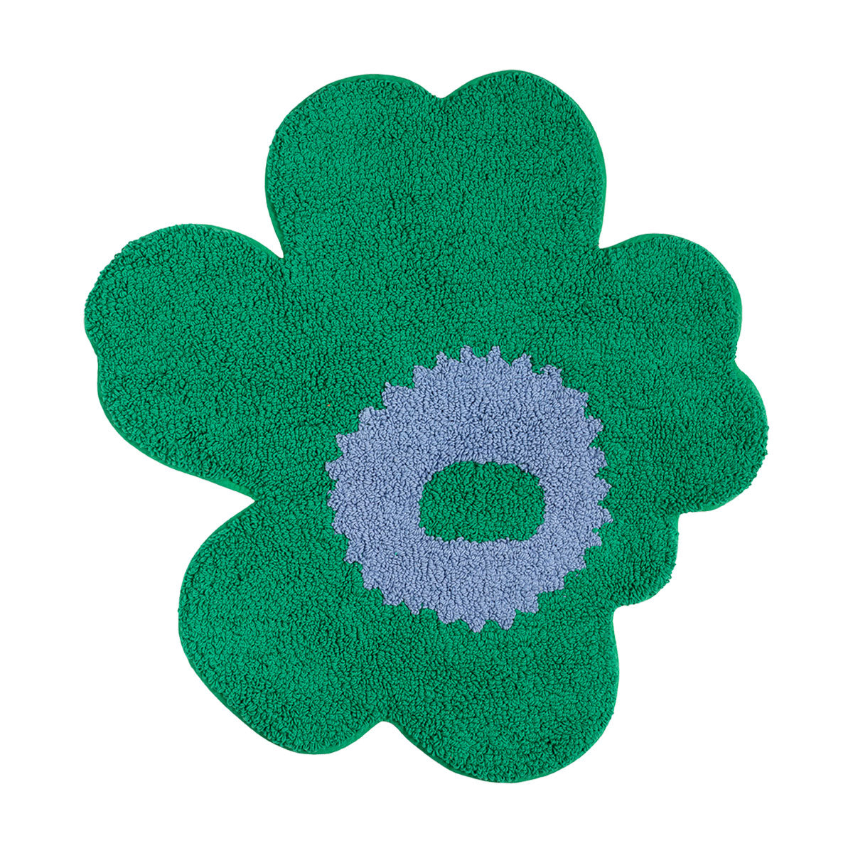 Marimekko Unikko Green / Light Blue Bath Mat - Marimekko Bath Mats