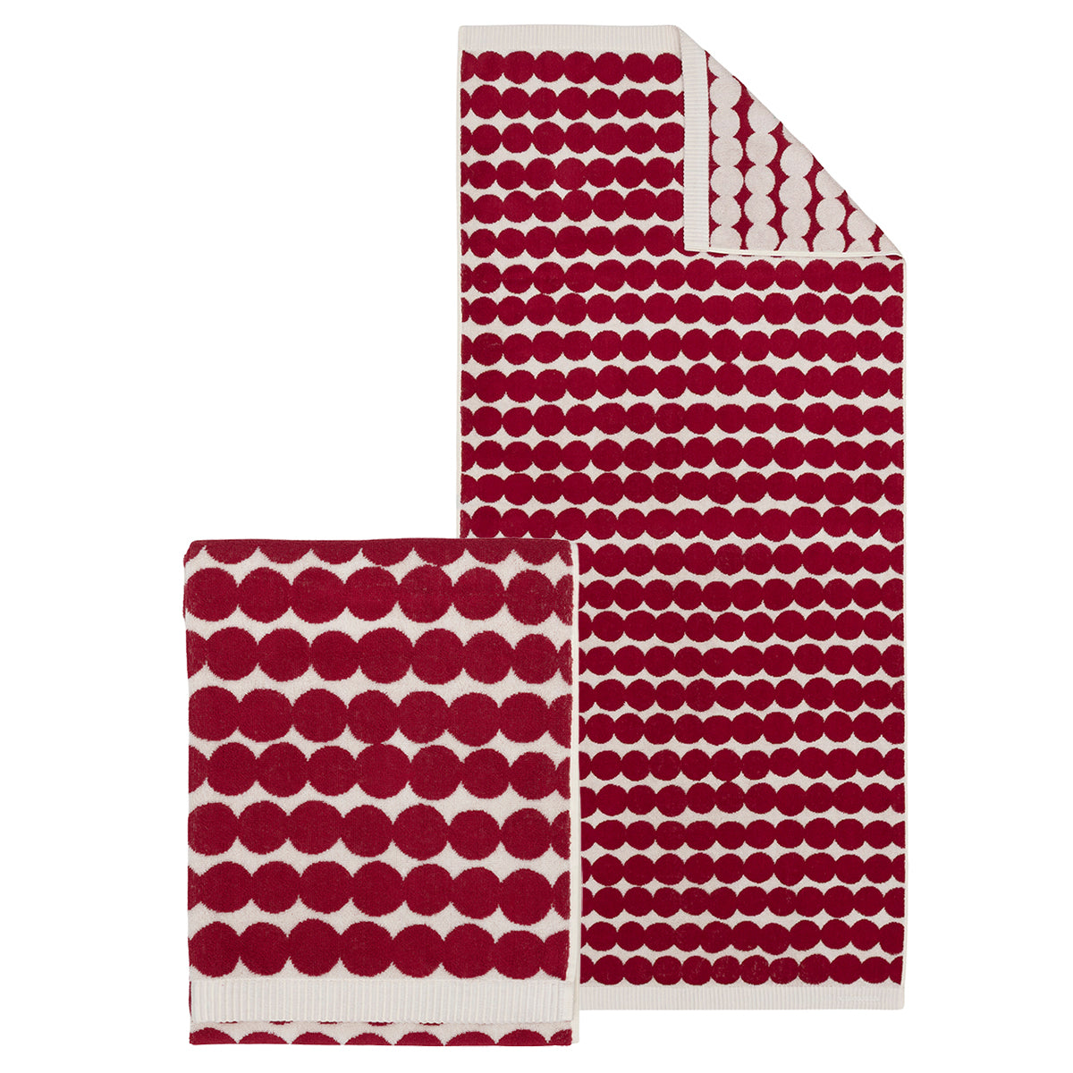 Marimekko Rasymatto Dark Red / White Towels