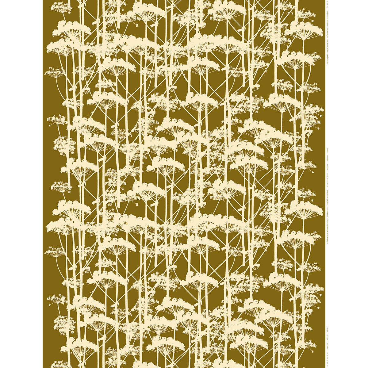 Marimekko Putkinotko Green Umber / Cream Cotton Sateen Fabric