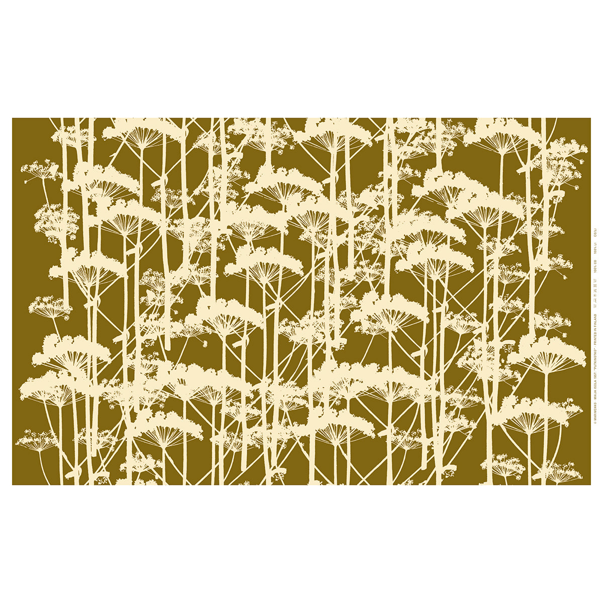 Marimekko Putkinotko Green Umber / Cream Cotton Sateen Fabric