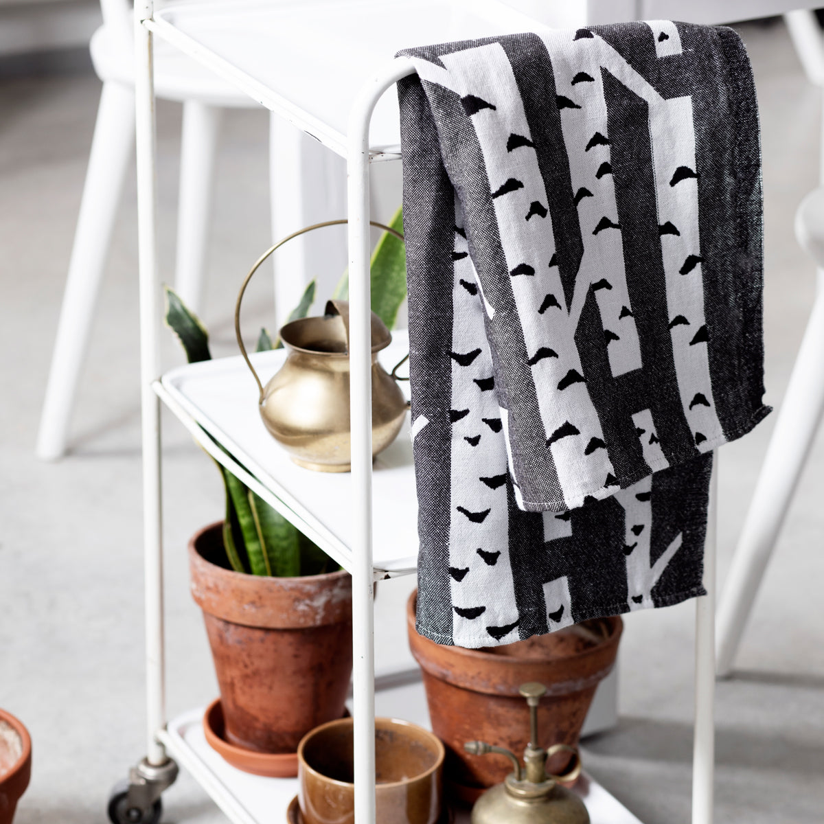 Lapuan Kankurit Koivu White / Black Tea Towel