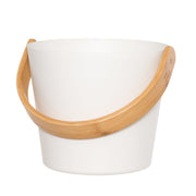 Rento Aluminum / Bamboo White Sauna Pail