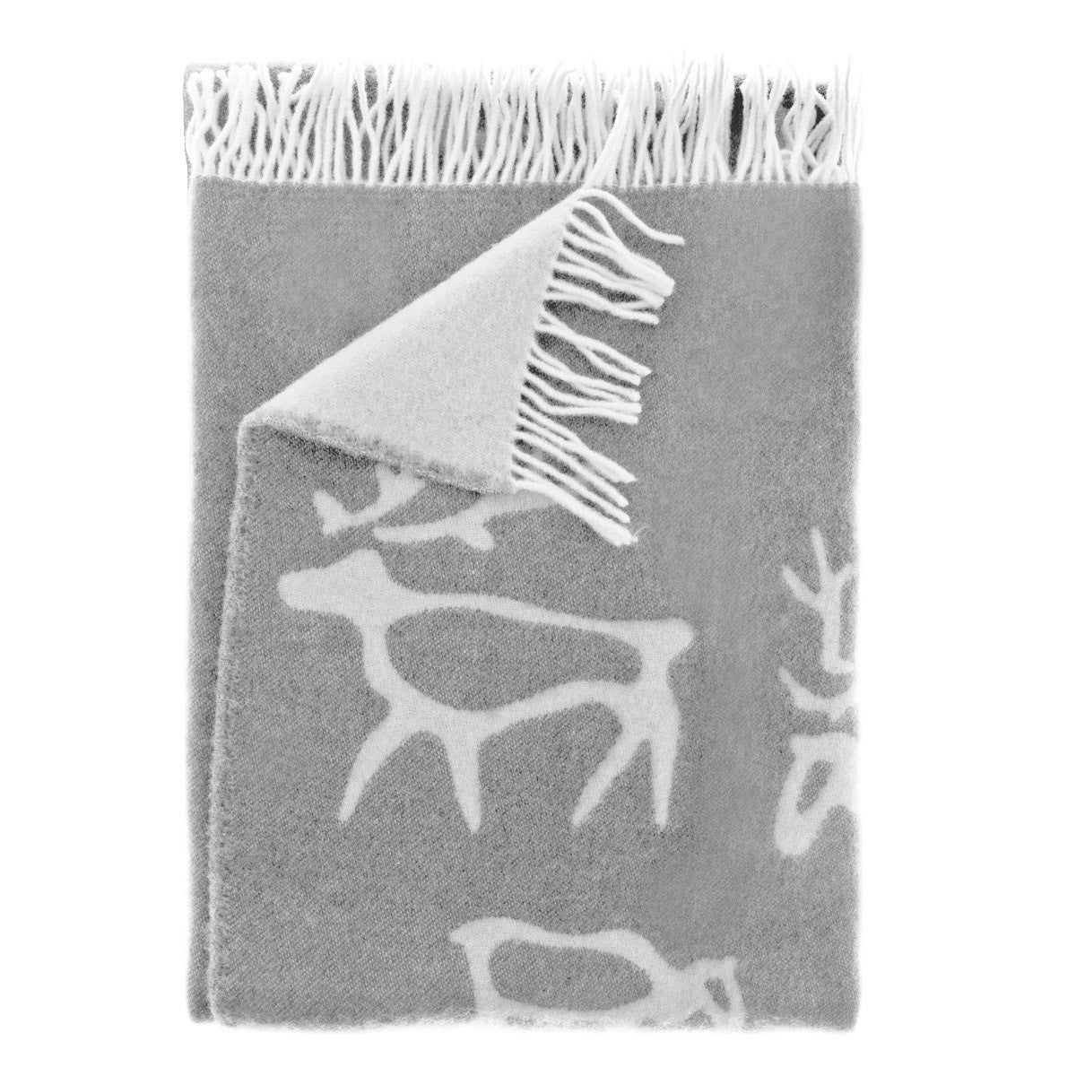 Pentik Saaga Grey Wool Blanket - Pentik Throw Pillows, Blankets