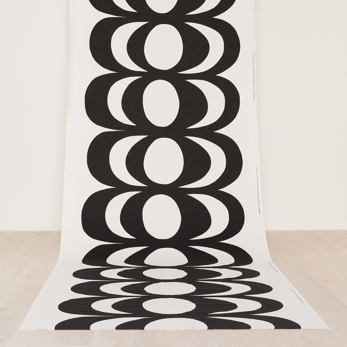 Marimekko Kaivo White / Black Cotton Fabric Repeat