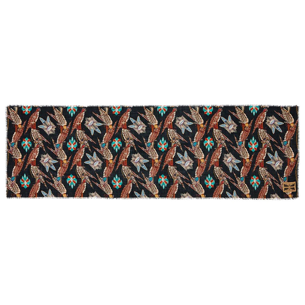 Klaus Haapaniemi Polar Byzantine Falcon Black / Multicolor Wool Scarf