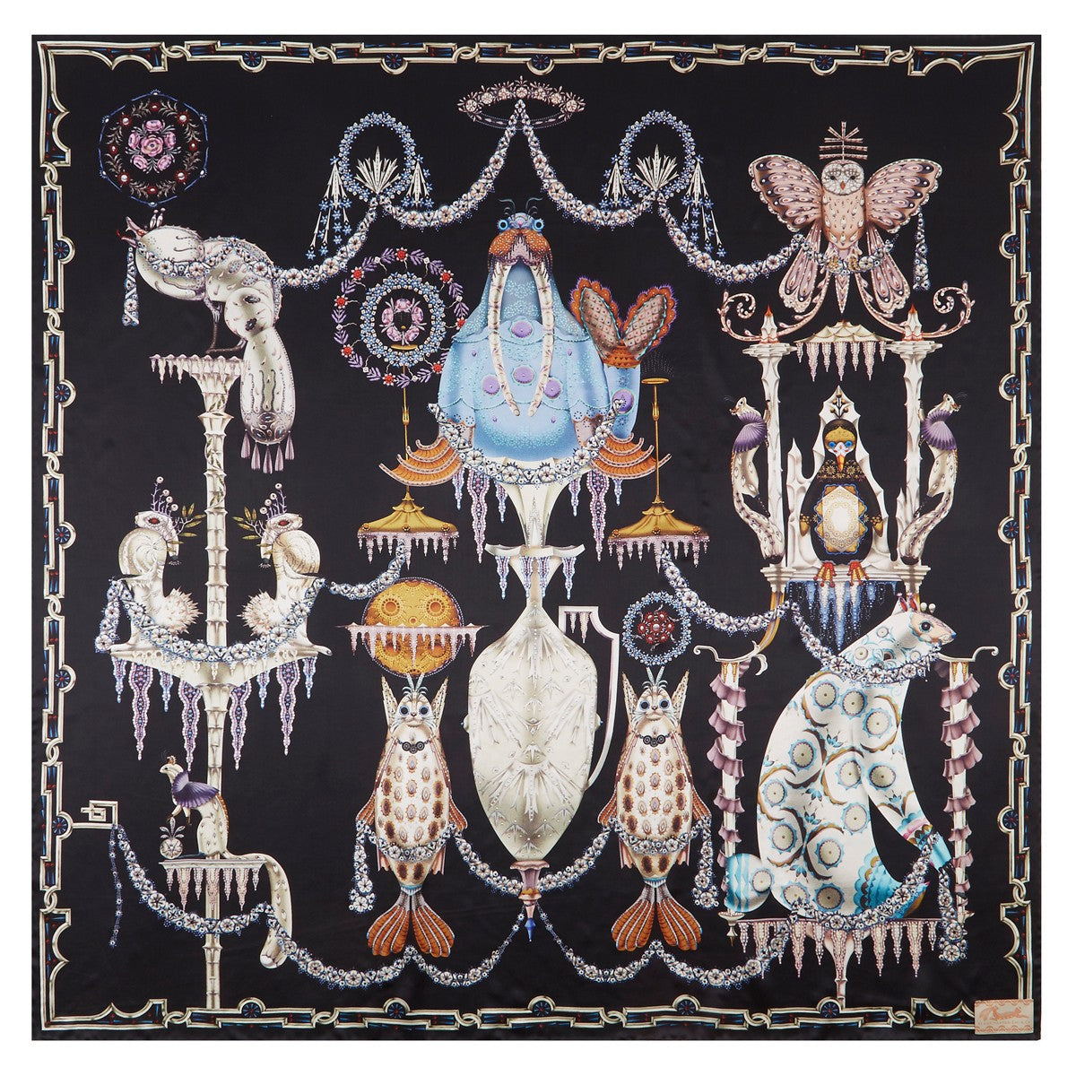 Klaus Haapaniemi Polar Byzantine Chapter V Black Silk Scarf