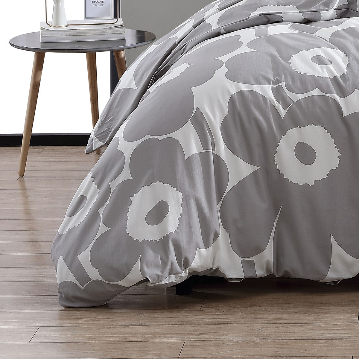 Marimekko Unikko Grey Full / Queen Duvet Cover Set