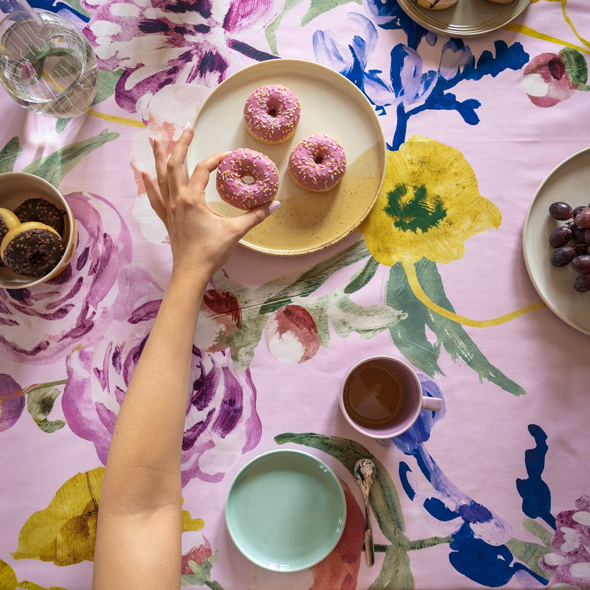 Pentik Freesia Pink / Yellow / Blue Coated Table Runner