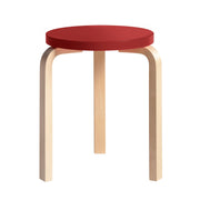 Artek Alvar Aalto Anniversary Stool 60 - Three Legged Stool - Red