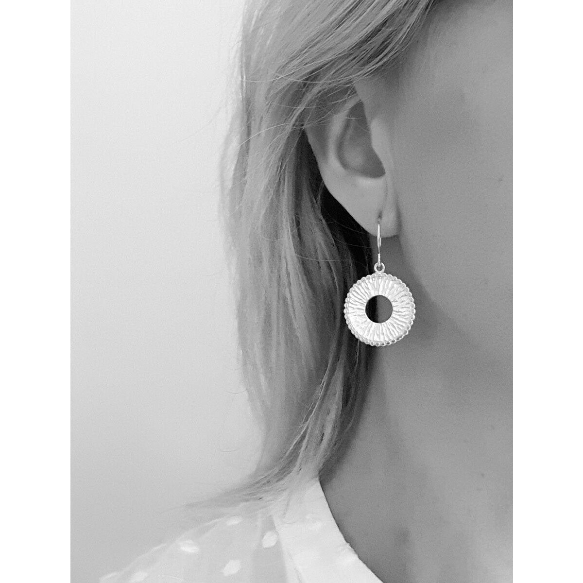 Korunilo Big Silver Moon Earrings