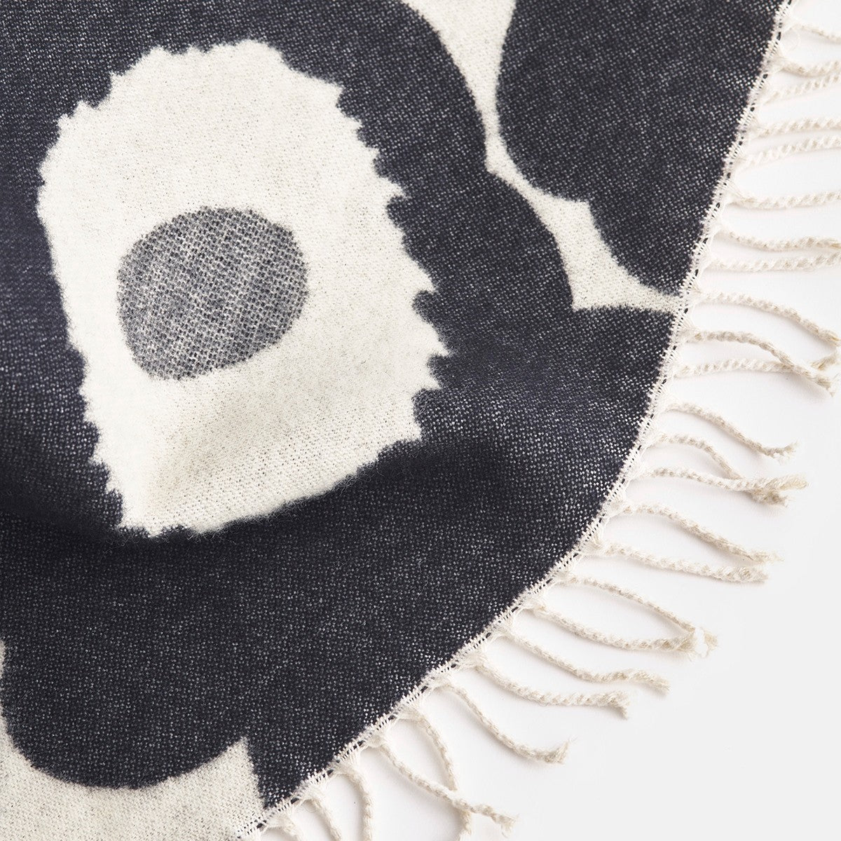 Marimekko Unikko Off White / Charcoal Throw Blanket