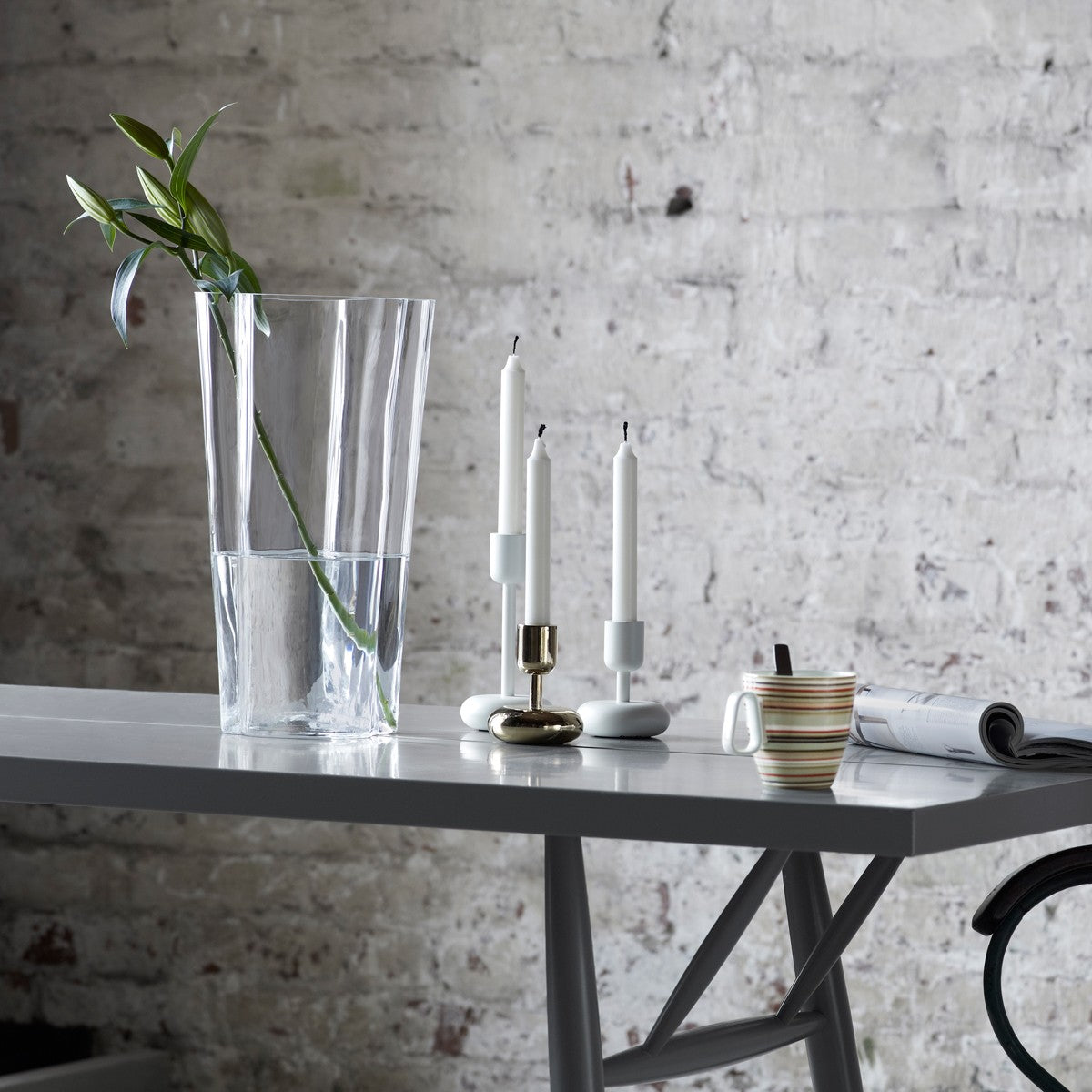 iittala Nappula White Short Candle Holder