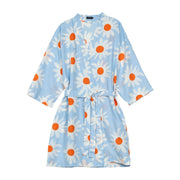 Marimekko Rakastaa Ei Rakasta Light Blue / White / Orange Bathrobe