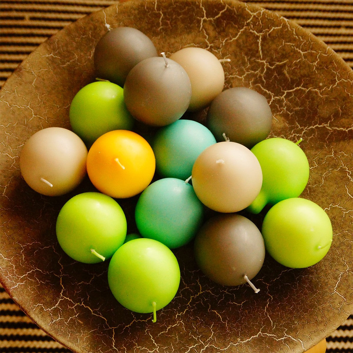 Festivo Yellow Ball Candles - Set of 2