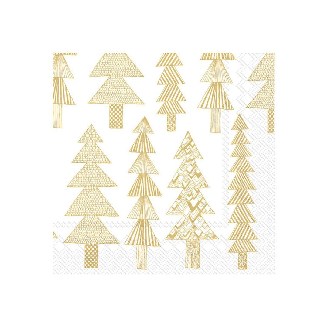 Marimekko Kuusikossa Gold / White Cocktail Napkins