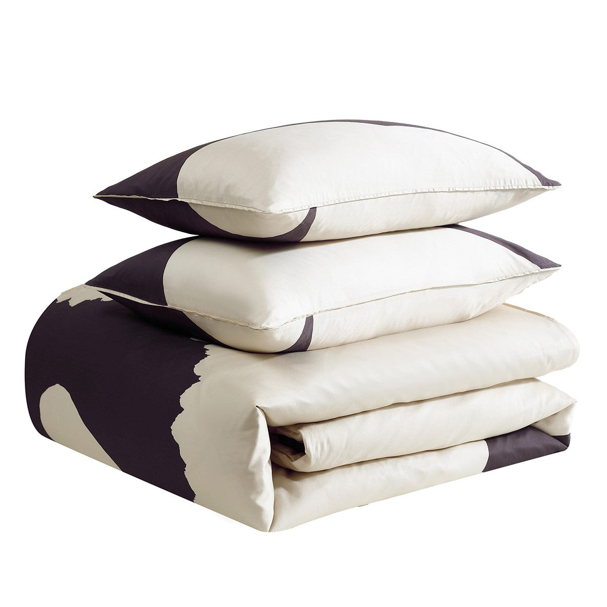 Marimekko Iso Unikko Off White / Charcoal Full / Queen Duvet Cover Set