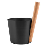 Rento Aluminum / Bamboo Black Sauna Bucket