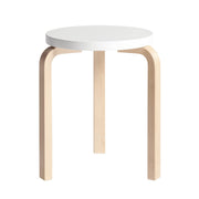 Artek Alvar Aalto Anniversary Stool 60 - Three Legged Stool - White