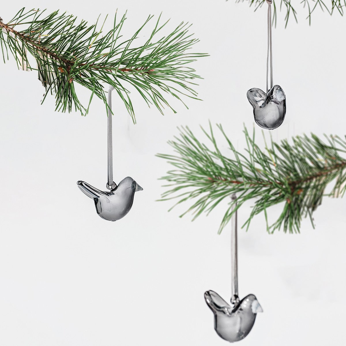 iittala Toikka Grey Mini Flycatcher Ornaments - Set of 3