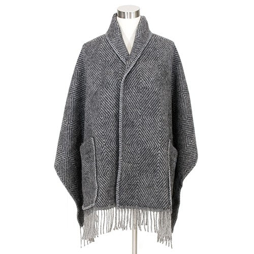 LAPUAN KANKURIT / MARIA グレー Lapuan Kankurit Maria Grey / Black Wool Pocket Shawl - Jewelry