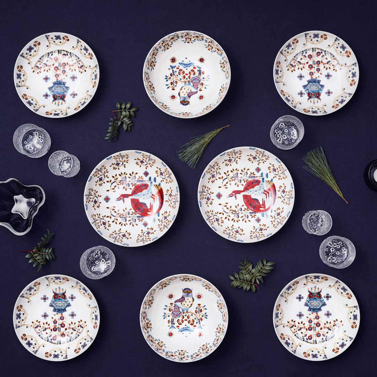 iittala Taika White / Blue Salad Plate