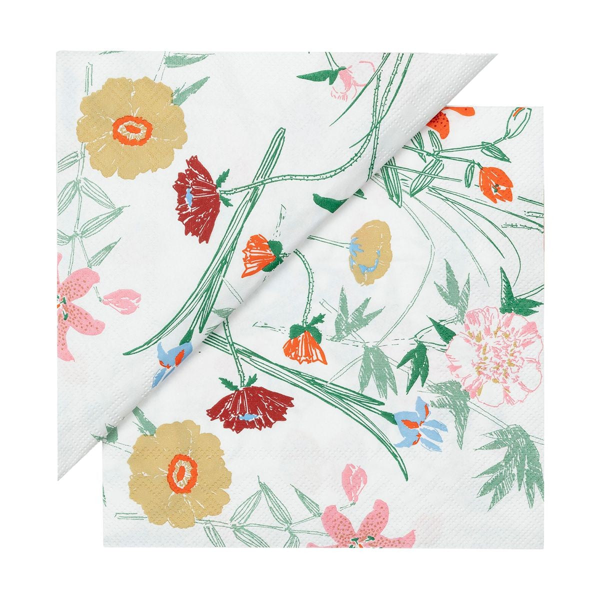 Marimekko Puutarhakutsut White / Green / Orange Lunch Napkins