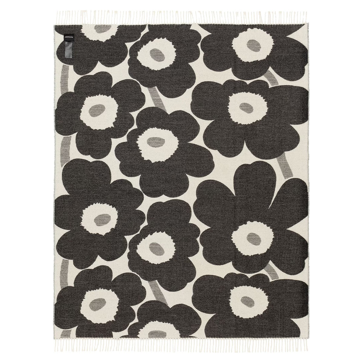 Marimekko Unikko Off White / Charcoal Throw Blanket