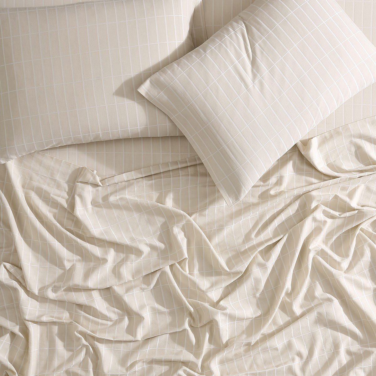 Marimekko Pieni Tiiliskivi Beige / White King Sheet Set