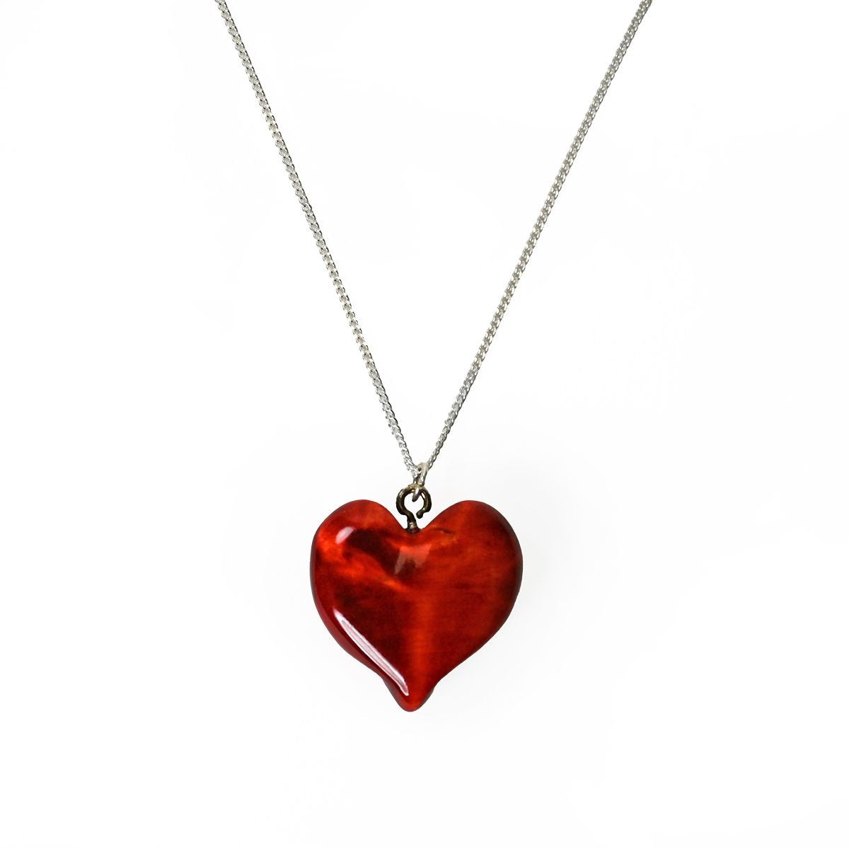 Burlwood Red Heart Necklace