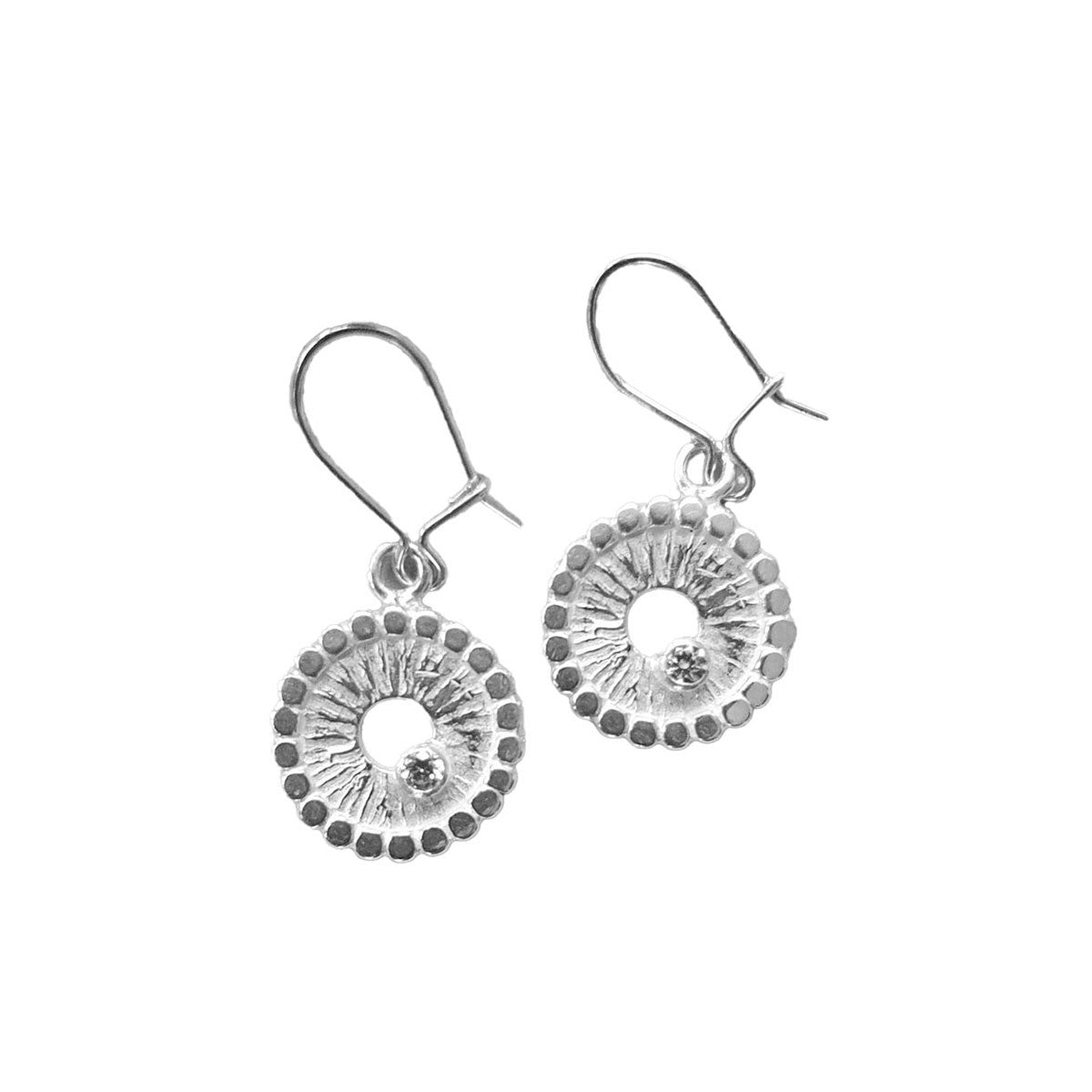 Korunilo Small Silver Moon Earrings