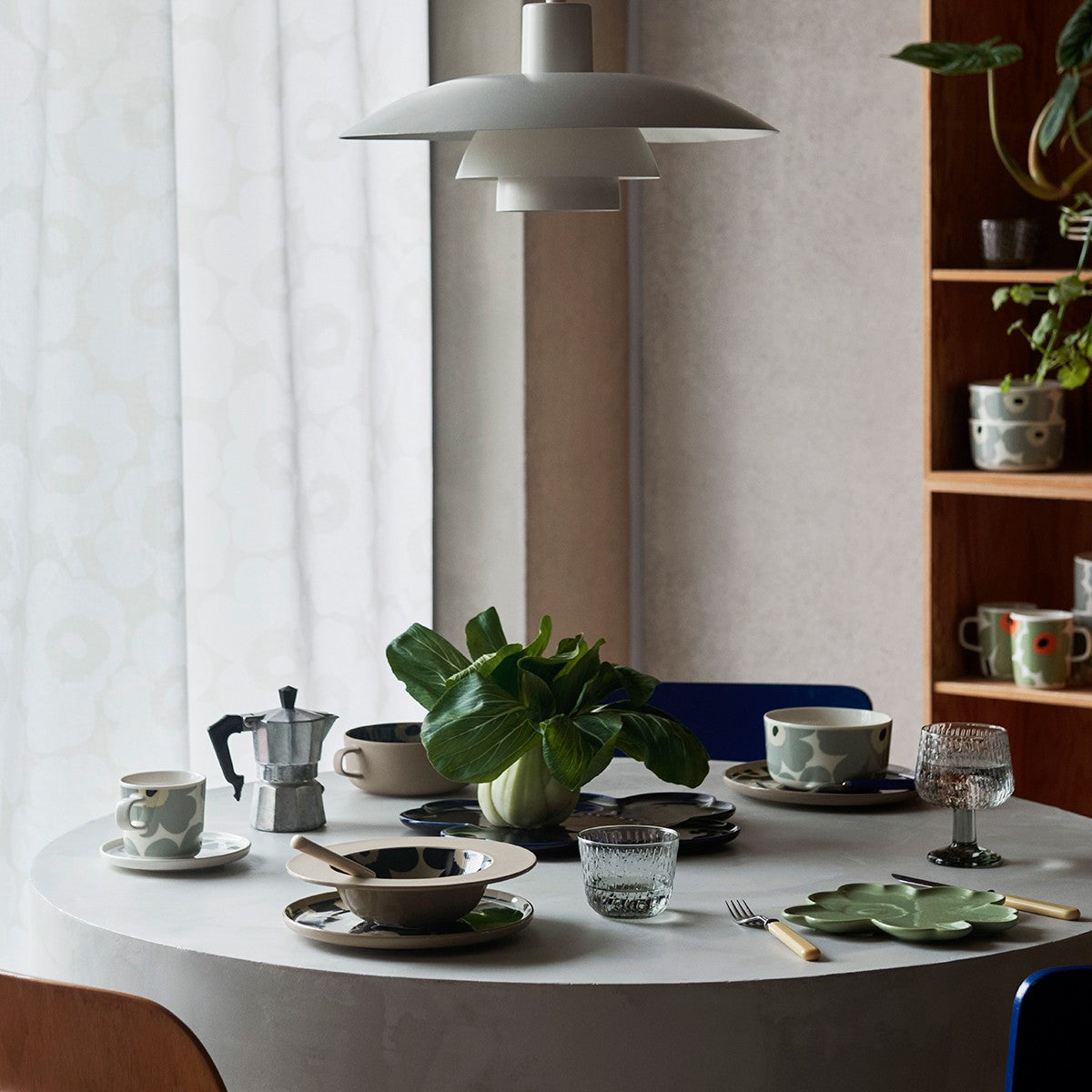 Marimekko Syksy Misty Grey Glass Goblet