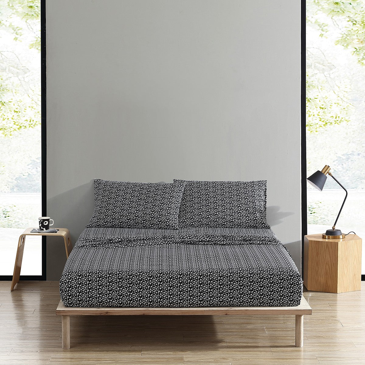 Marimekko Pikkuinen Unikko Black Full Sheet Set