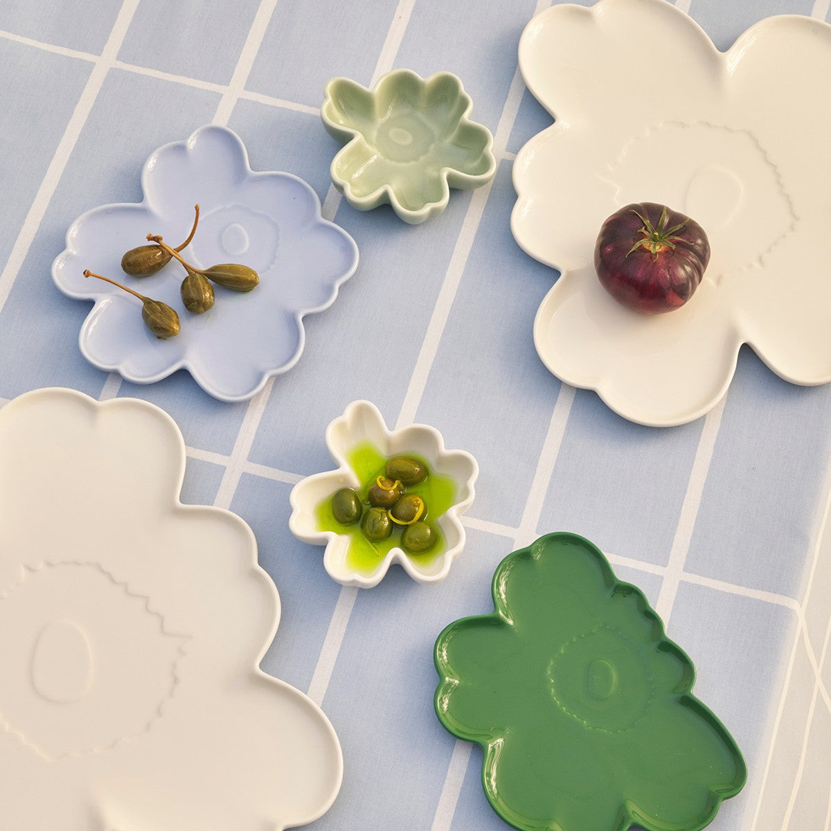 Marimekko Unikko Shape Light Blue Salad Plate