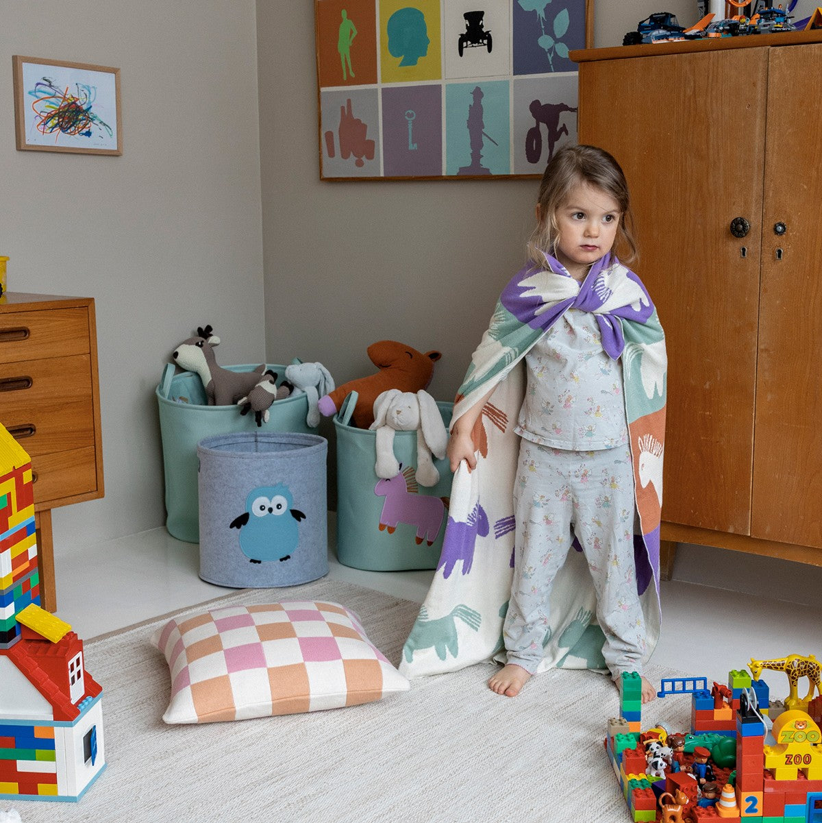 Pentik Metsanvaki Grey Children's Storage Basket Set