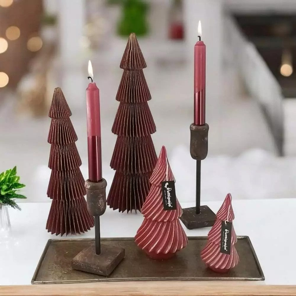 Puttipaja Metallic Wine Red Tree Candle