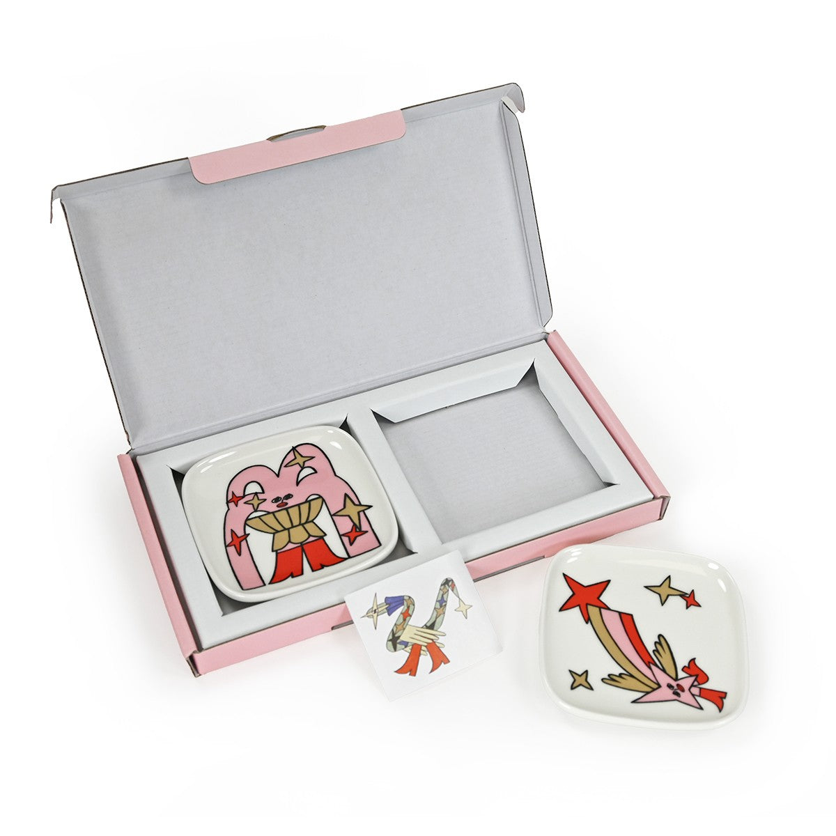 Marimekko Aureate Glow White / Pink / Red Mini Plate Set - 2025 Lunar New Year