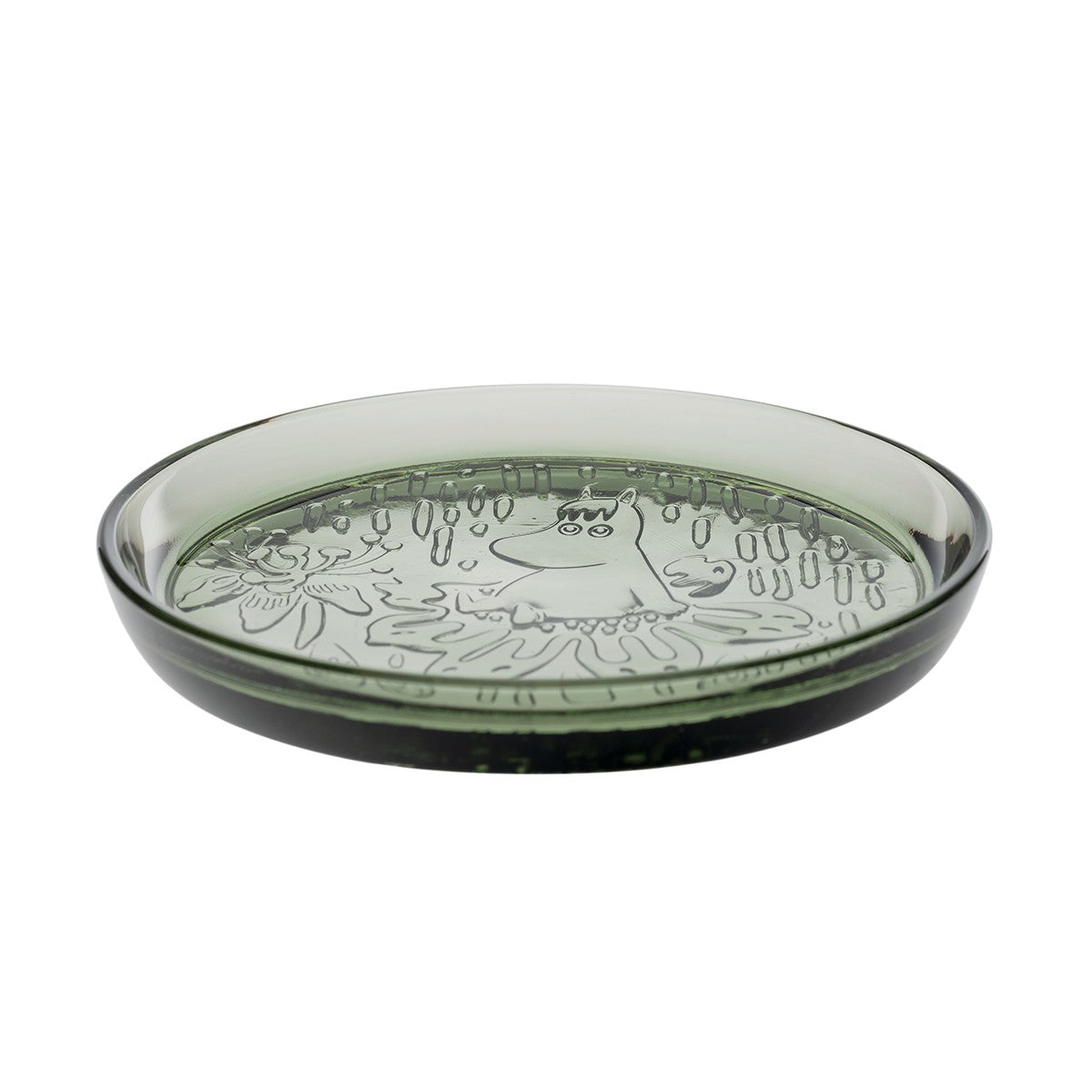 Arabia Moomin Mystical Forest Pine Green Glass Snack Plate