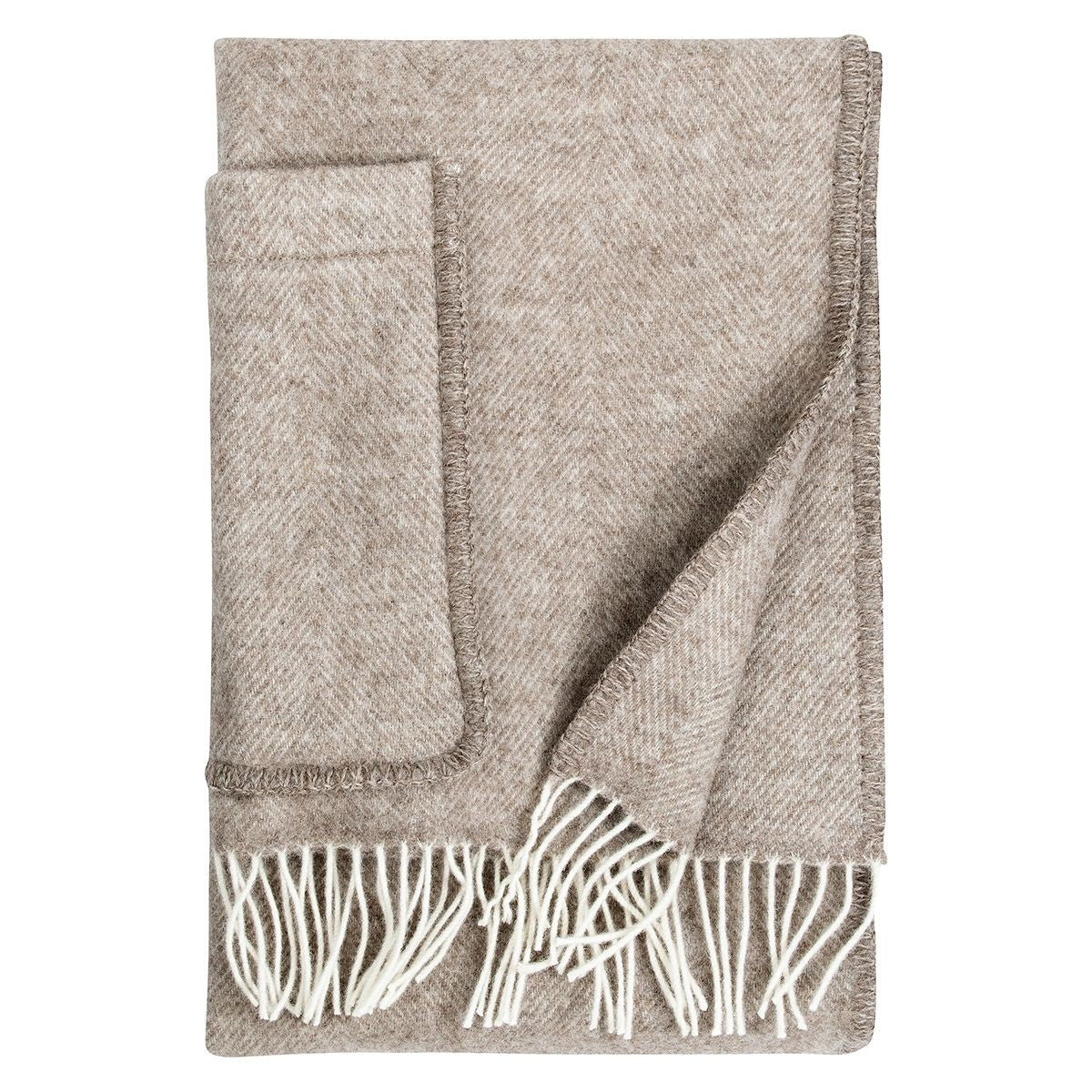 Lapuan Kankurit Arvo Beige / White Wool Pocket Shawl - Most