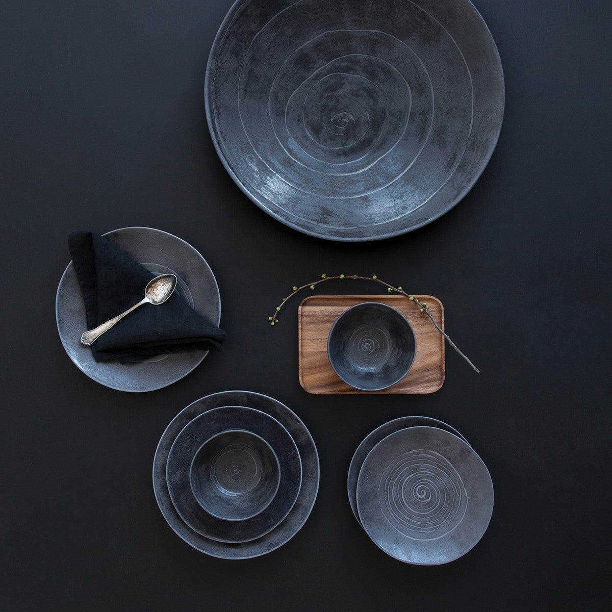 Pentik Kivi Dark Grey Dessert Plate