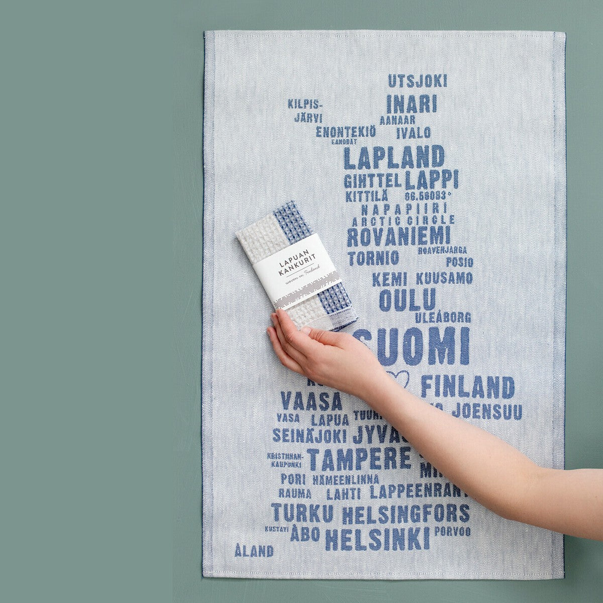 Lapuan Kankurit My Finland White / Dark Blue Tea Towel