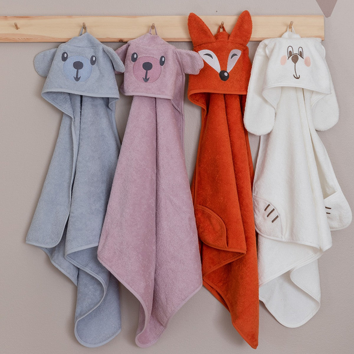 Pentik Pikkunallet Pink Hooded Children's Towel