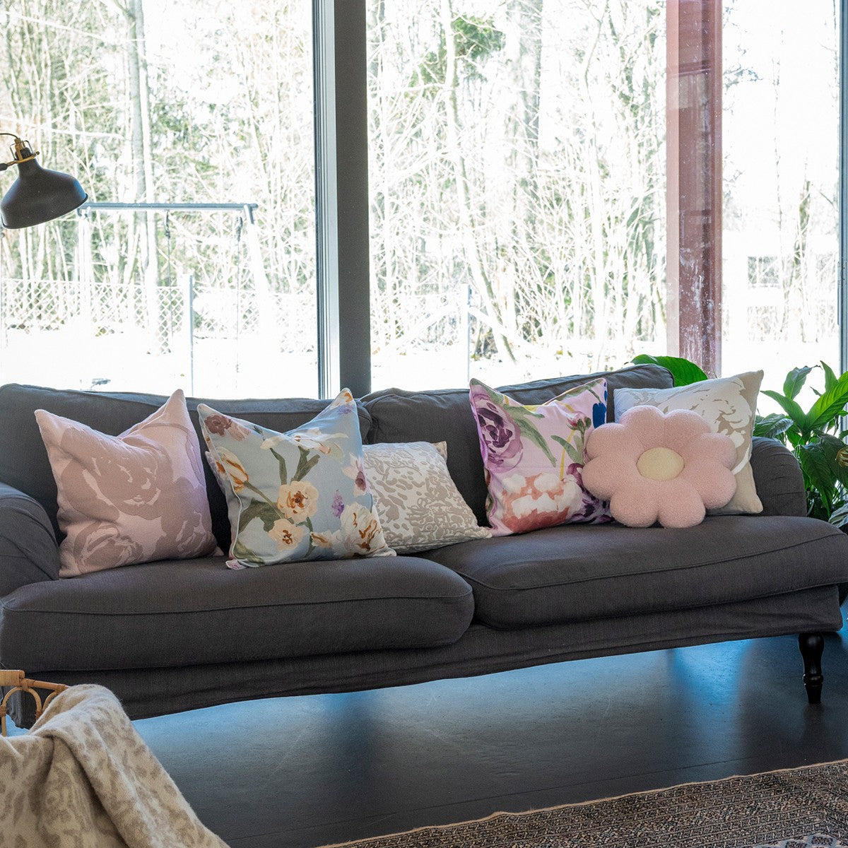 Pentik Freesia Pink / Yellow / Blue Throw Pillow