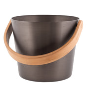 Rento Tar Brown Aluminum & Bamboo Sauna Pail
