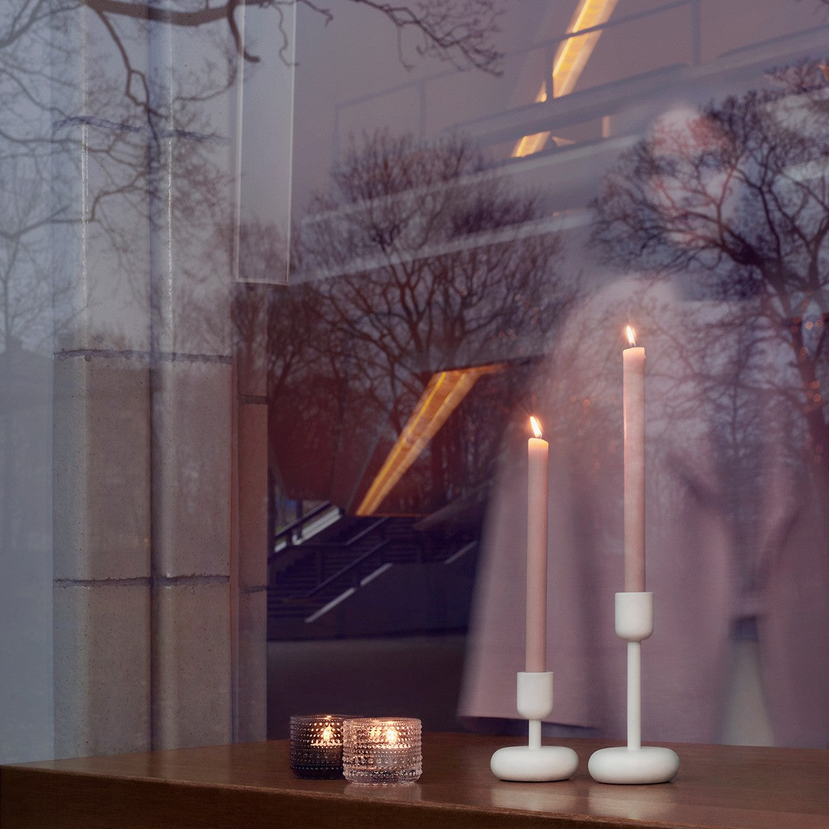 iittala Nappula White Candle Holders - Set of 2