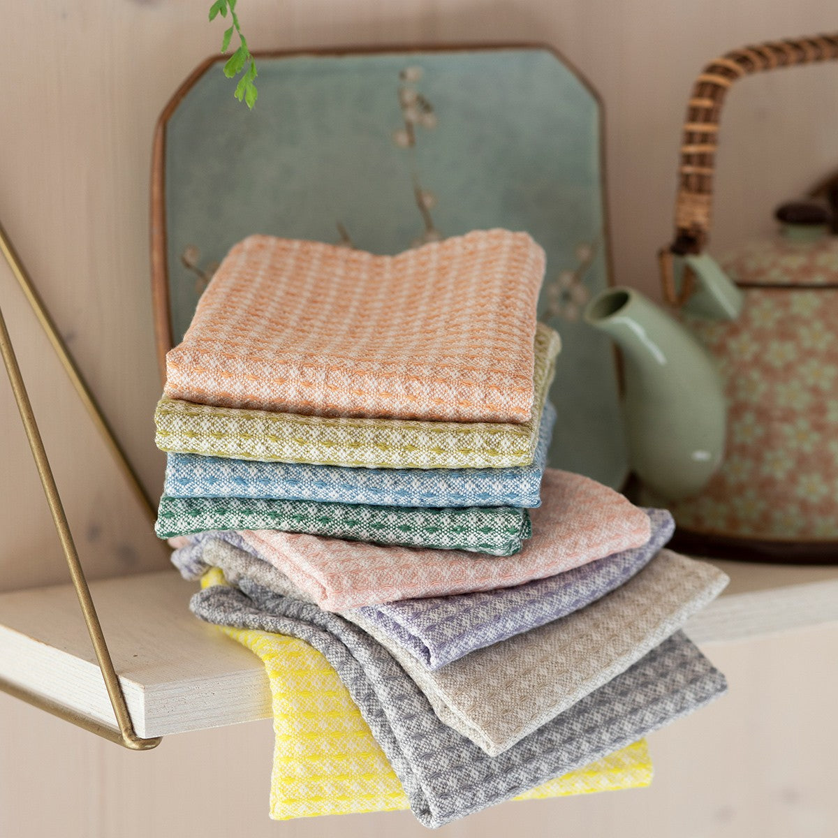 Lapuan Kankurit Maija White / Rainy Blue Dishcloth