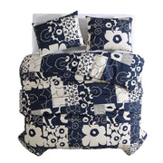Marimekko Unikko Kollaasi Dark Blue / Off White King Duvet Cover Set