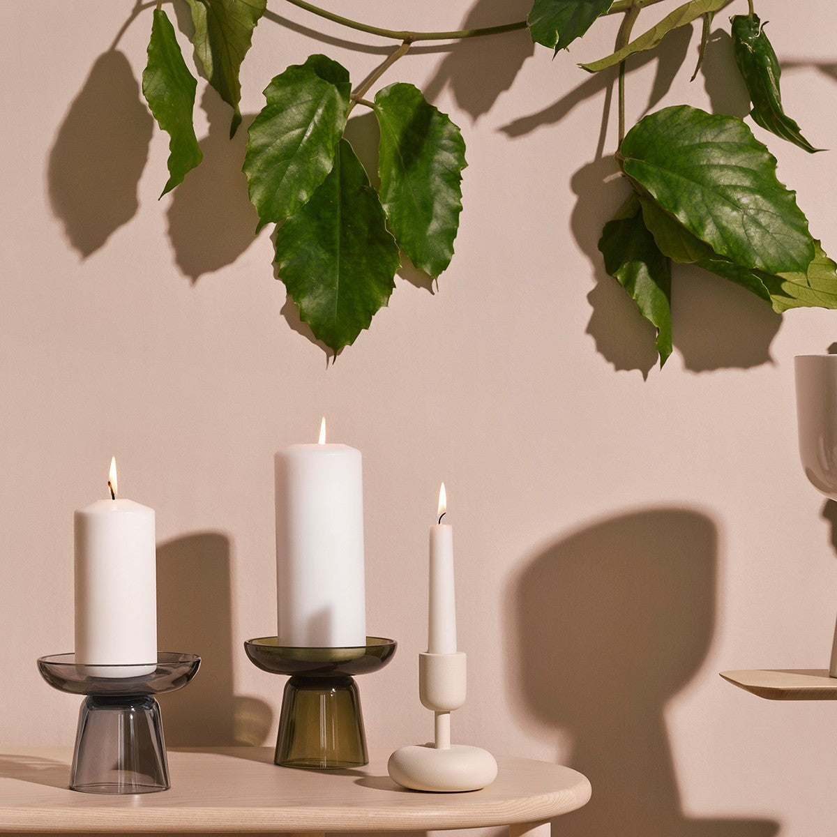 iittala Nappula White Short Candle Holder