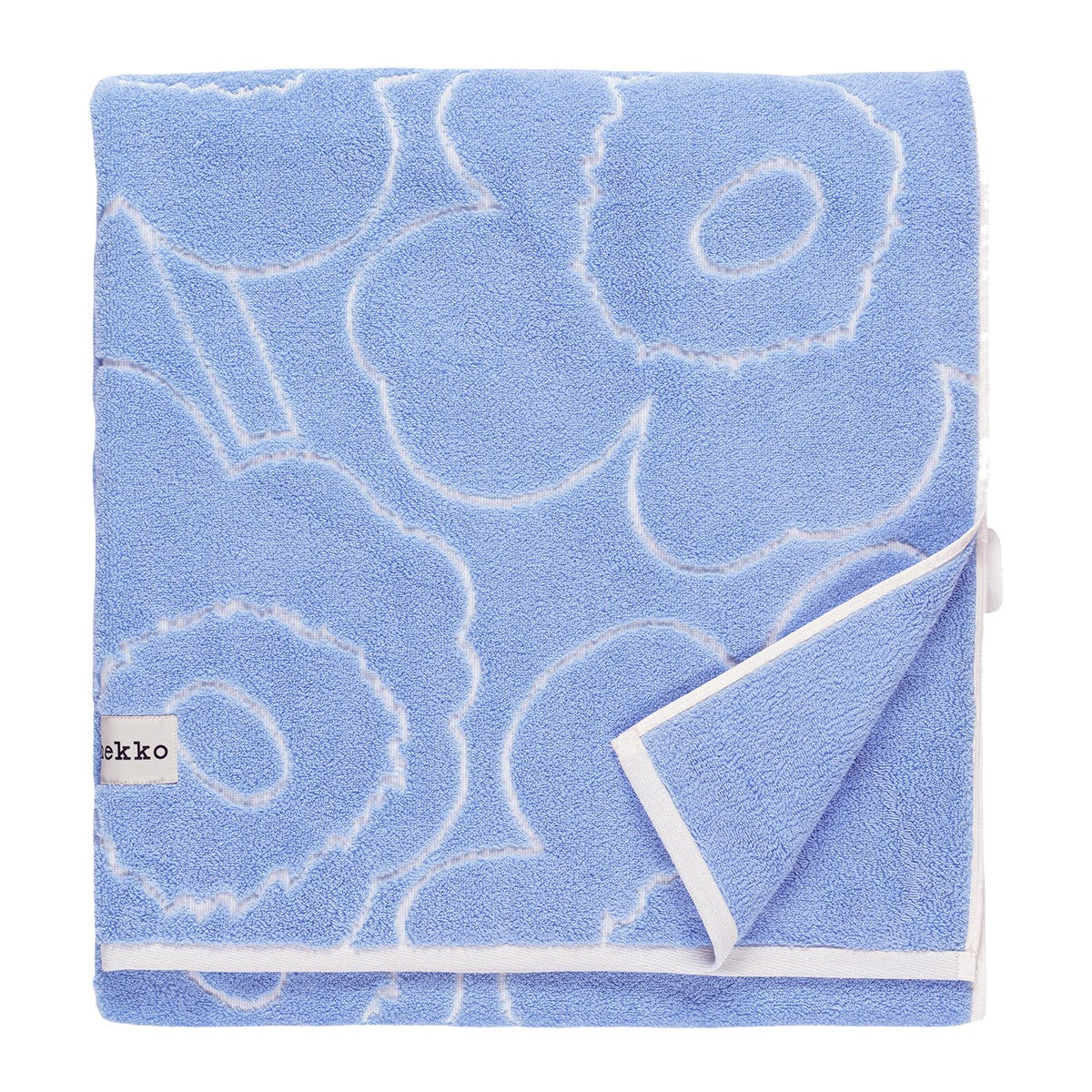 Marimekko Piirto Unikko Light Blue / White Large Bath Towel