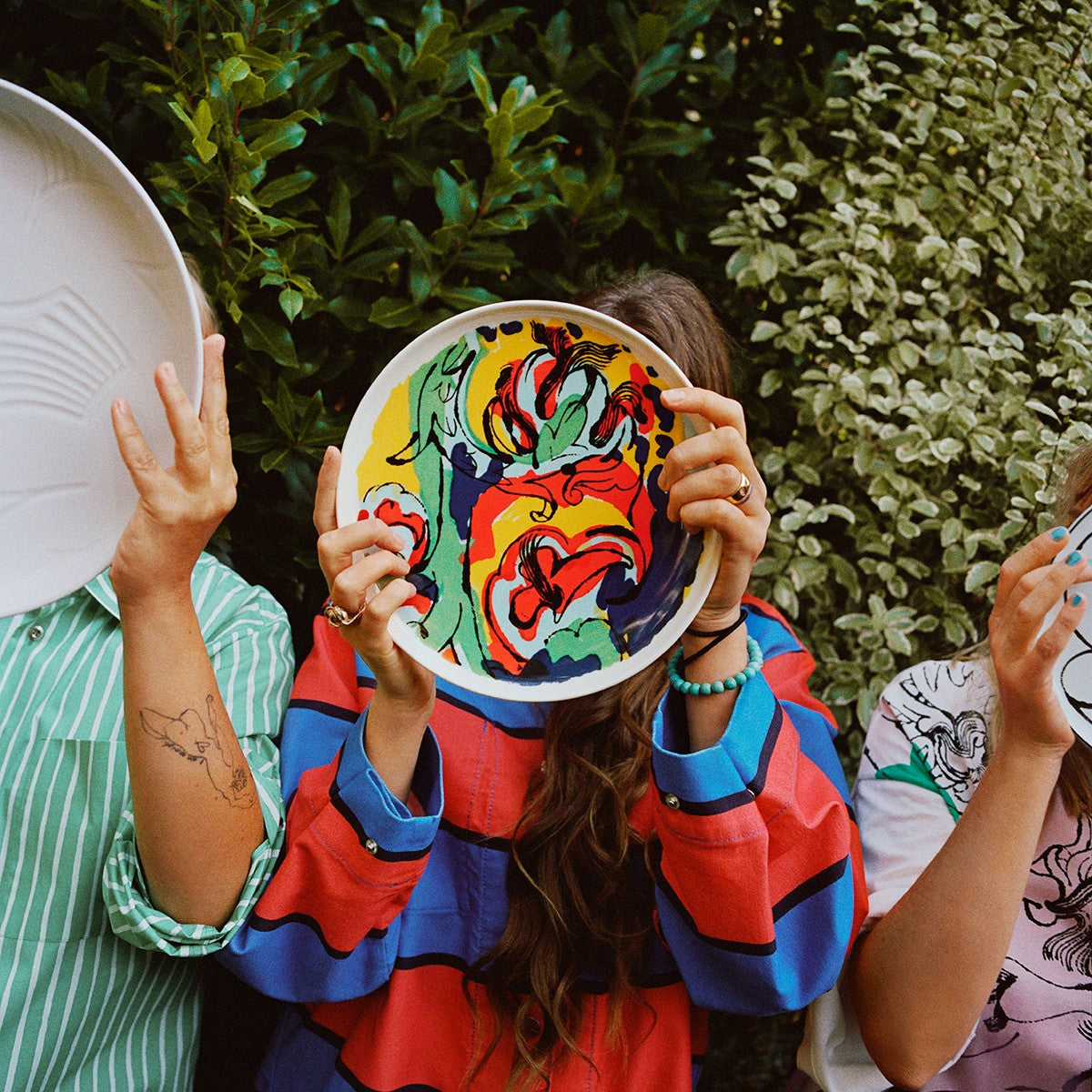 Marimekko Vildstjalk & Kraftmo Black / White / Multi Dinner Plates - Set of 2